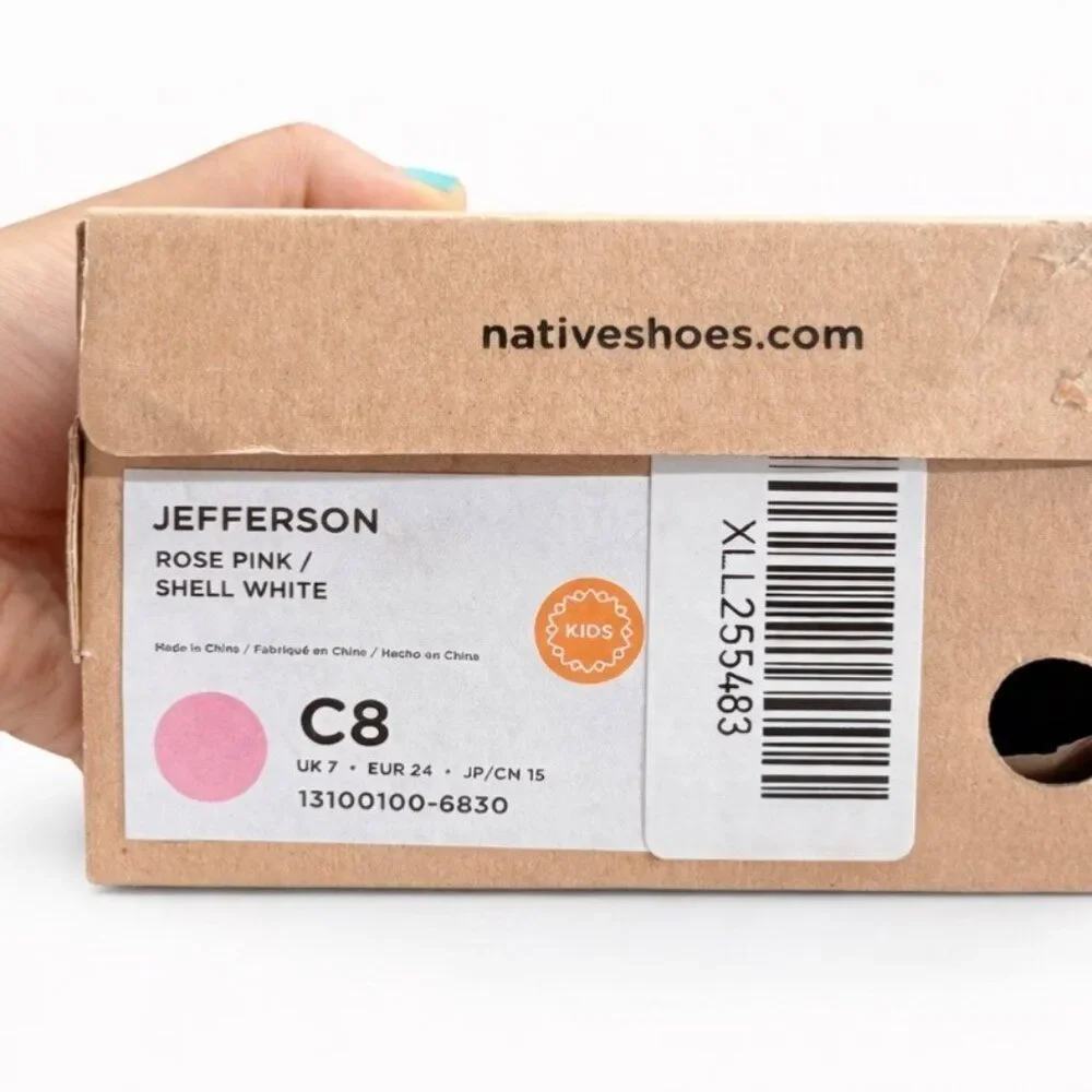 Native Jefferson Toddler Kids Slip-On Water Shoes Rose Pink C8 Lightweight